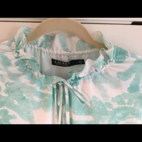 Lauren Ralph Lauren Aqua and White Dress - Picture 2 of 3